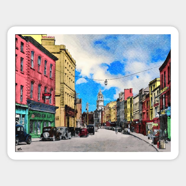 West St, Drogheda (bygone) Sticker by DeaglanStudio